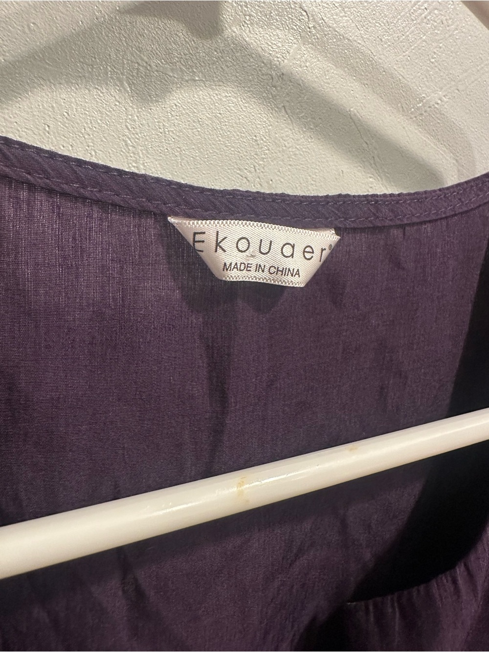 Women’s Purple Button-Front Nightshirt Mumu - Picture 3 of 4